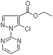 structure of CAS# 104909-40-2, 5-Chloro-1-(2-pyrimidinyl)-1H-pyrazole-4-carboxylic acid ethyl ester