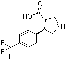 结构式 CAS# 1049978-66-6, (3S,4R)-4-(4-(三氟甲基)苯基)吡咯烷-3-羧酸