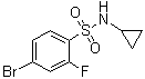 结构式 CAS# 1055995-89-5, 4-溴-N-环丙基-2-氟苯磺酰胺