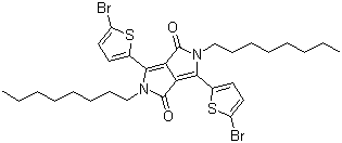 结构式 CAS# 1057401-13-4, 3,6-双(5-溴-2-噻吩基)-2,5-二氢-2,5-二辛基吡咯并[3,4-c]吡咯-1,4-二酮