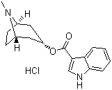 structure of CAS# 105826-92-4, Tropisetron hydrochloride;3-Tropanylindole-3-carboxylate hydrochloride; 1H-Indole-3-carboxylic acid (3-endo)-8-methyl-8-azabicyclo[3.2.1]oct-3-yl ester hydrochloride