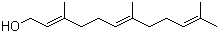 结构式 CAS# 106-28-5, 金合欢醇; (2E,6E)-3,7,11-三甲基-2,6,10-十二碳三烯-1-醇