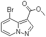 structure of CAS# 1062368-71-1, 4-Bromopyrazolo[1,5-a]pyridine-3-carboxylic acid methyl ester