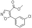 结构式 CAS# 1065074-27-2, 5-(3-氯苯基)-4-异恶唑羧酸甲酯