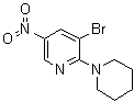 结构式 CAS# 1065074-87-4, 3-溴-5-硝基-2-(1-哌啶基)吡啶