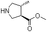 结构式 CAS# 1065331-03-4, (3R,4R)-rel-4-甲基吡咯烷-3-羧酸甲酯