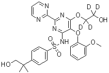 4-(2-Hydroxy-1,1-dimethylethyl)-N-[6-(2-hydroxyethoxy-1,1,2,2-d<sub>4</sub>)-5-(2-methoxyphenoxy)[2,2'-bipyrimidin]-4-yl]benzenesulfonamide molecular structure (CAS 1065472-91-4)