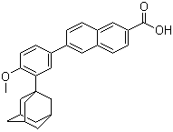 structure of CAS# 106685-40-9, Adapalene;6-[3-(1-Adamantyl)-4-methoxy-phenyl]naphthalene-2-carboxylic acid