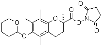 (2R)-3,4-二氢-2,5,7,8-四甲基-6-[(四氢-2H-吡喃-2-基)氧基]-2H-1-苯并吡喃-2-羧酸 2,5-二氧代-1-吡咯烷基酯分子结构 (CAS 1069137-73-0)