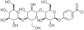 对硝基苯基 beta-D-纤维三糖苷分子结构 (CAS 106927-48-4)