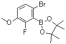 结构式 CAS# 1070871-08-7, 2-(6-溴-2-氟-3-甲氧基苯基)-4,4,5,5-四甲基-1,3,2-二氧硼杂环戊烷
