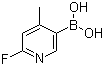 结构式 CAS# 1072944-18-3, 2-氟-4-甲基吡啶-5-硼酸