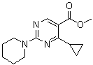 结构式 CAS# 1072944-55-8, 4-环丙基-2-(1-哌啶基)-5-嘧啶羧酸甲酯