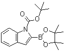 structure of CAS# 1072944-96-7, tert-Butyl 2-(4,4,5,5-tetramethyl-1,3,2-dioxaborolan-2-yl)indole-1-carboxylate