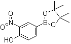 structure of CAS# 1072945-08-4, 4-Hydroxy-3-nitrophenylboronic acid pinacol ester;2-Nitro-4-(4,4,5,5-tetramethyl-1,3,2-dioxaborolan-2-yl)phenol