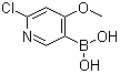 结构式 CAS# 1072946-20-3, (6-氯-4-甲氧基-3-吡啶基)硼酸