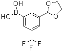 结构式 CAS# 1072946-51-0, [3-(1,3-二氧杂环戊烷-2-基)-5-(三氟甲基)苯基]硼酸