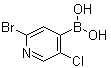 structure of CAS# 1072952-51-2, (2-Bromo-5-chloro-4-pyridinyl)boronic acid