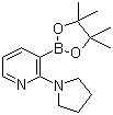 structure of CAS# 1073354-41-2, 2-(Pyrrolidin-1-yl)pyridine-3-boronic acid pinacol ester;2-(1-Pyrrolidino)-3-(4,4,5,5-tetramethyl-1,3,2-dioxaborolan-2-yl)pyridine