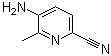 structure of CAS# 1079054-78-6, 5-Amino-6-methyl-2-pyridinecarbonitrile
