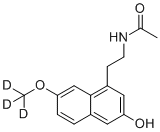 structure of CAS# 1079774-23-4, N-(2-{3-Hydroxy-7-[(2H3)methyloxy]-1-naphthyl}ethyl)acetamide;3-Hydroxy agomelatine D3