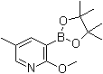 结构式 CAS# 1083168-84-6, 2-甲氧基-5-甲基吡啶-3-硼酸频哪醇酯