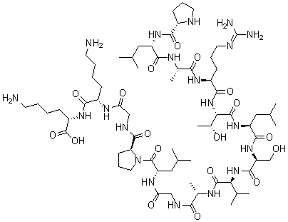 structure of CAS# 108334-68-5, Syntide 2;L-Prolyl-L-leucyl-L-alanyl-L-arginyl-L-threonyl-L-leucyl-L-seryl-L-valyl-L-alanylglycyl-L-leucyl-L-prolylglycyl-L-lysyl-L-Lysine