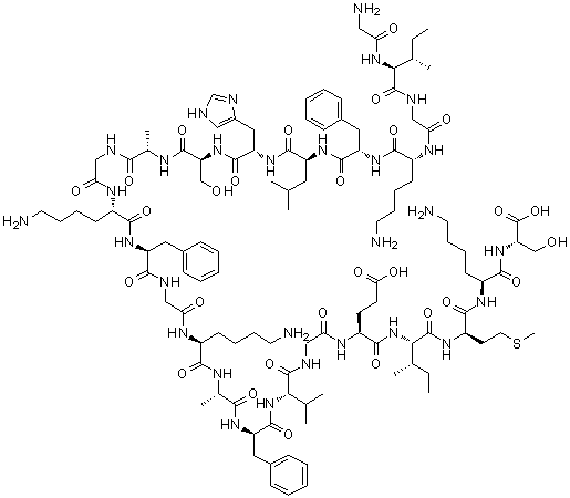 structure of CAS# 108433-99-4, Magainin I;Magainin 1; Magainin 1 (Xenopus laevis laevis); Magainin 1 (Xenopus laevis sudanensis); Magainin 1 (Xenopus laevis victorianus); Magainin 1 (Xenopus petersii); Magainin I peptide
