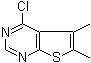 structure of CAS# 108831-68-1, 4-Chloro-5,6-dimethylthieno[2,3-d]pyrimidine;NSC 153302