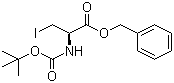 结构式 CAS# 108957-20-6, N-叔丁氧羰基-3-碘-L-丙氨酸苄酯