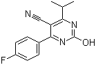 structure of CAS# 1092843-99-6, 4-(4-Fluorophenyl)-2-hydroxy-6-isopropylpyrimidine-5-carbonitrile;6-(4-Fluorophenyl)-1,2-dihydro-4-(1-methylethyl)-2-oxo-5-pyrimidinecarbonitrile