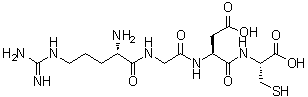 structure of CAS# 109292-46-8, L-Arginylglycyl-L-alpha-aspartyl-L-cysteine;RGDC peptide