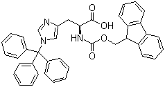 structure of CAS# 109425-51-6, N-Fmoc-N'-trityl-L-histidine;Fmoc-His(Trt)-OH; N-9-Fluorenylmethoxycarbonyl-N'-trityl-L-histidine