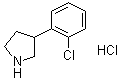 structure of CAS# 1095545-14-4, 3-(2-Chlorophenyl)pyrrolidine hydrochloride (1:1)