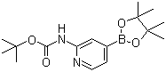 structure of CAS# 1095708-32-9, 2-(Boc-amino)pyridine-4-boronic acid pinacol ester;tert-Butyl [4-(4,4,5,5-tetramethyl-1,3,2-dioxaborolan-2-yl)pyridin-2-yl]carbamate