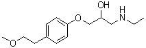 structure of CAS# 109632-08-8, 1-(Ethylamino)-3-[4-(2-methoxyethyl)phenoxy]-2-propanol;H 173/09