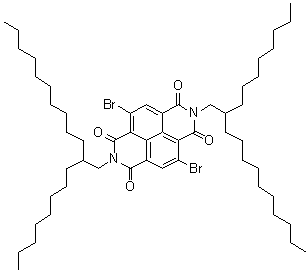 structure of CAS# 1100243-35-3, 4,9-Dibromo-2,7-bis(2-octyldodecyl)benzo[lmn][3,8]phenanthroline-1,3,6,8(2H,7H)-tetrone;2,6-Dibromonaphthalene-1,4,5,8-tetracarboxylic acid N,N'-bis(2-octyldodecyl) bisimide