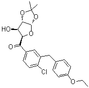 structure of CAS# 1103738-30-2, (5S)-1-C-[4-Chloro-3-[(4-ethoxyphenyl)methyl]phenyl]-4,5-O-(1-methylethylidene)-D-xylo-pentodialdo-5,2-furanose