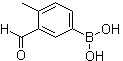 结构式 CAS# 1106869-99-1, (3-甲酰基-4-甲基苯基)硼酸