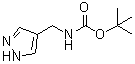 结构式 CAS# 1107620-72-3, N-((1H-吡唑-4-基)甲基)氨基甲酸叔丁酯