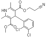 4-(2,3-Dichlorophenyl)-1,4-dihydro-2,6-dimethyl-3,5-pyridinedicarboxylic acid 3-(2-cyanoethyl) 5-methyl ester molecular structure (CAS 110962-94-2)