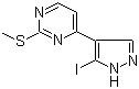 结构式 CAS# 1111637-86-5, 4-(5-碘-1H-吡唑-4-基)-2-(甲硫基)嘧啶