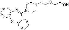 结构式 CAS# 111974-69-7, 喹硫平; 11-[4-[2-(2-羟基乙氧基)乙基]-1-哌嗪基]二苯并[b,f][1,4]硫氮杂卓