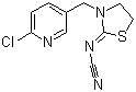 structure of CAS# 111988-49-9, Thiacloprid;(3-((6-Chloro-3-pyridinyl)methyl)-2-thiazolidinylidene)cyanamide