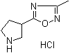 结构式 CAS# 1121057-52-0, 3-甲基-5-(3-吡咯烷基)-1,2,4-恶二唑盐酸盐