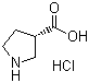结构式 CAS# 1124369-40-9, (S)-吡咯烷-3-甲酸盐酸盐