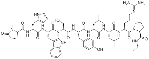 结构式 CAS# 112642-11-2, (D-组氨酰2)-亮氨酰丙基内酯三氟乙酸盐