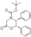 结构式 CAS# 112741-50-1, (2S,3R)-N-叔丁氧羰基-2,3-二苯基吗啉-6-酮