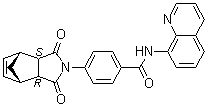 rel-4-[(3aR,4S,7R,7aS)-1,3,3a,4,7,7a-Hexahydro-1,3-dioxo-4,7-methano-2H-isoindol-2-yl]-N-8-quinolinylbenzamide molecular structure (CAS 1127442-82-3)