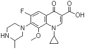 structure of CAS# 112811-59-3, Gatifloxacin;1-Cyclopropyl-6-fluoro-1,4-dihydro-8-methoxy-7-(3-methyl-1-piperazinyl)-4-oxo-3-quinolinecarboxylic acid
